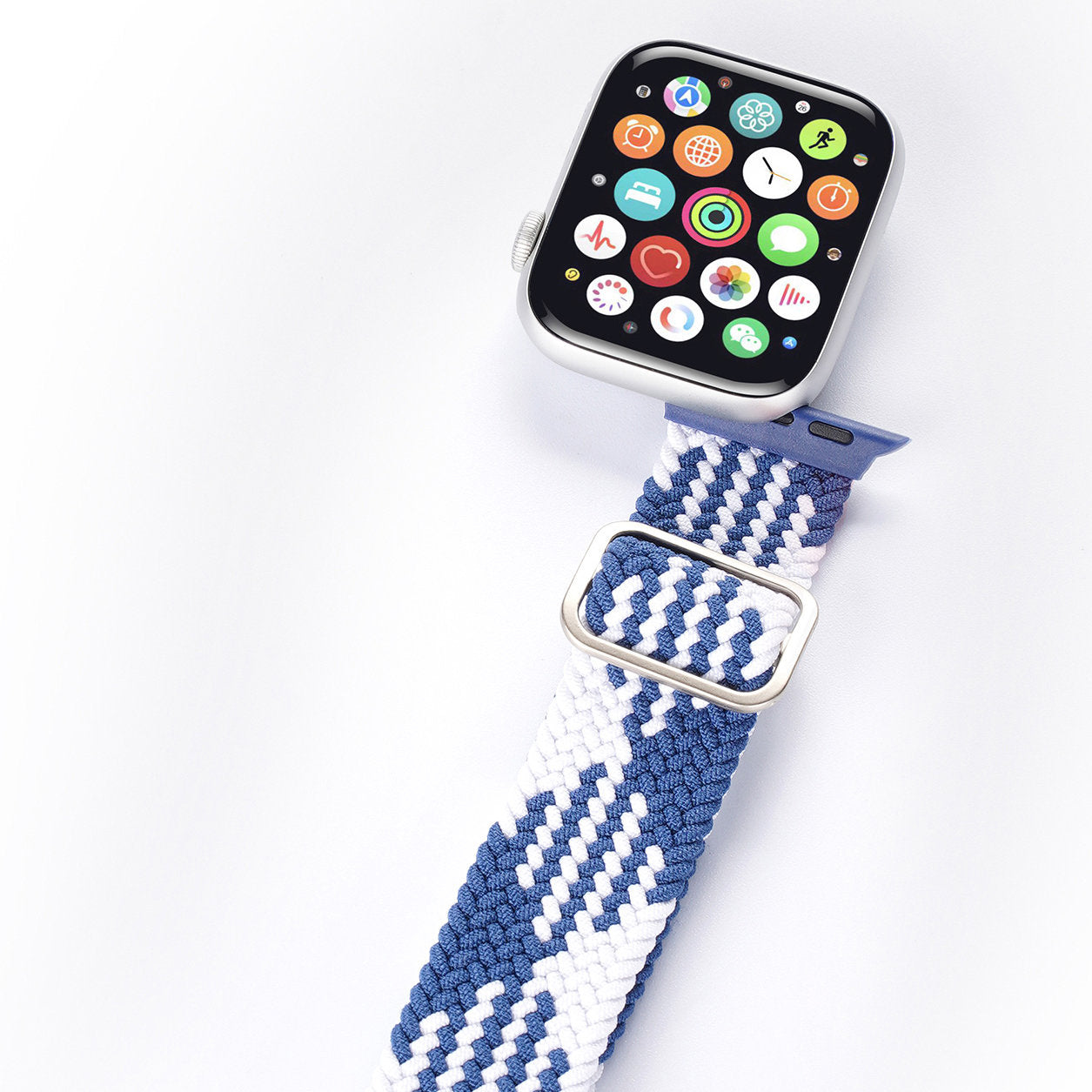 Kellarihm Dux Ducis Sport Braided Apple Watch 38mm/40mm/41mm (sinine/valge)