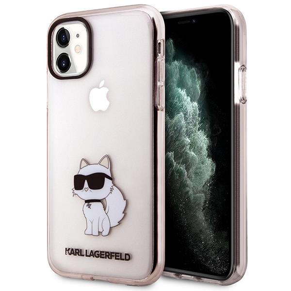 Ümbris Karl Lagerfeld KLHCN61HNCHTCP iPhone 11 (roosa/läbipaistev)