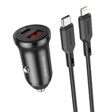 Laadija Borofone BZ18A USB-A / Type-C PD20W+QC3.0 + Lightning (must)
