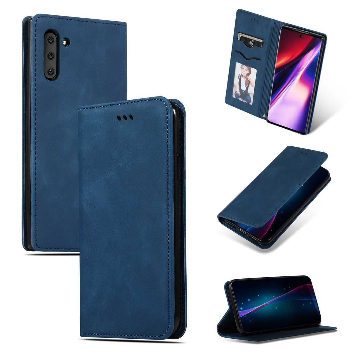 Ümbris kaanega Business Style Samsung A145 A14 4G / A146 A14 5G (tumesinine)