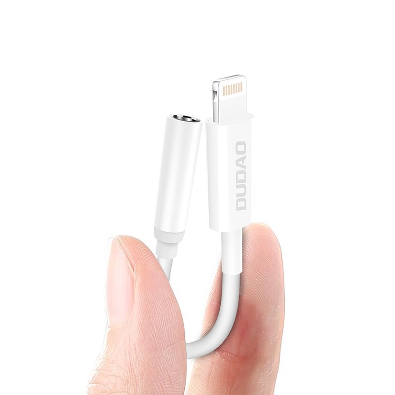 Adapter Dudao Lightning - 3.5mm, kõrvaklappidele (valge)
