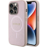 Guess Ümbris Saffiano MagSafe iPhone 15 Pro Max (roosa)