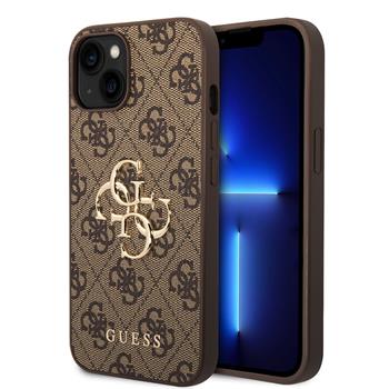 Guess Ümbris GUHCP15S4GMGBR PU 4G Metal Logo iPhone 15 (pruun)