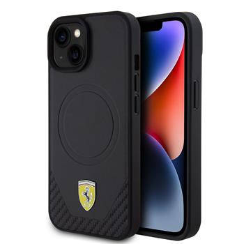 Ferrari Ümbris FEHMP15MPTEK PU Leather Bottom Carbon MagSafe iPhone 15 Plus (must)