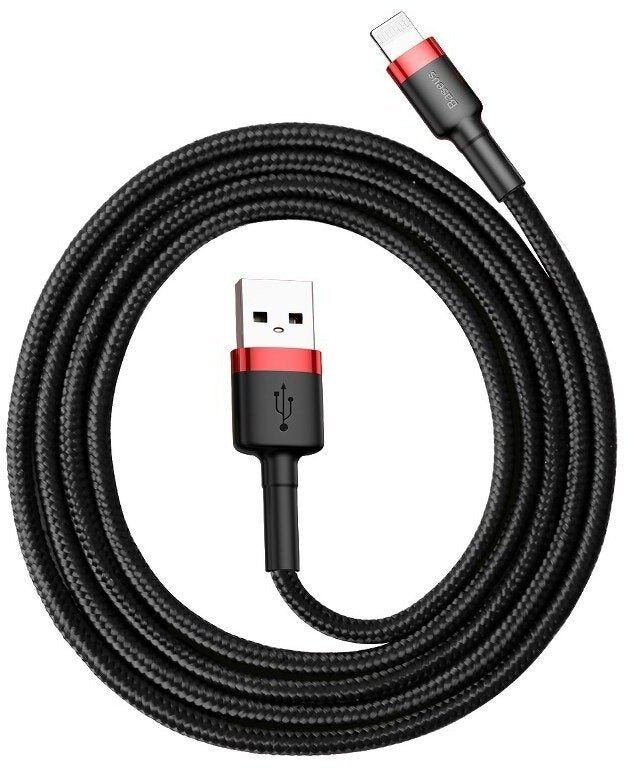 Juhe Baseus Cafule USB microUSB 2.4A 2m (must/punane)