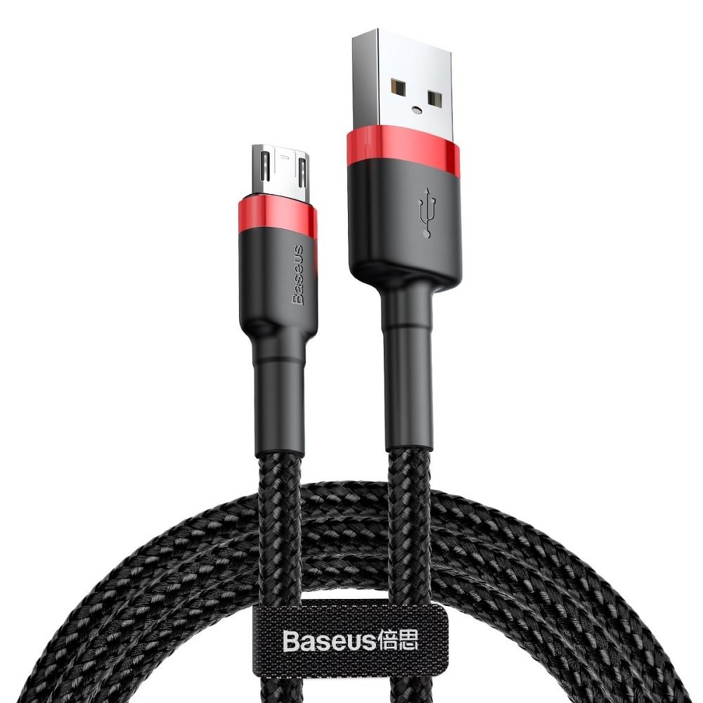 Juhe Baseus Cafule USB microUSB 2.4A 1m (must/punane)