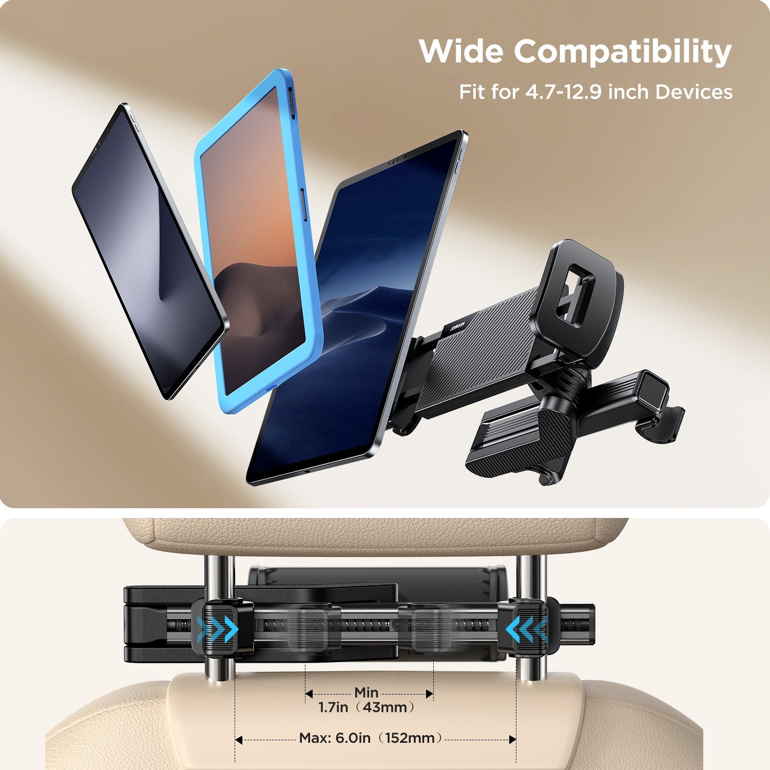 Telefoni Hoidik Autosse Joyroom JR-ZS369 tagaistmele (must) — SkyMobile e-pood