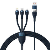 Juhe BASEUS 3in1 Flash Series II Lighting+MicroUsb+Type-C 100W (sinine)