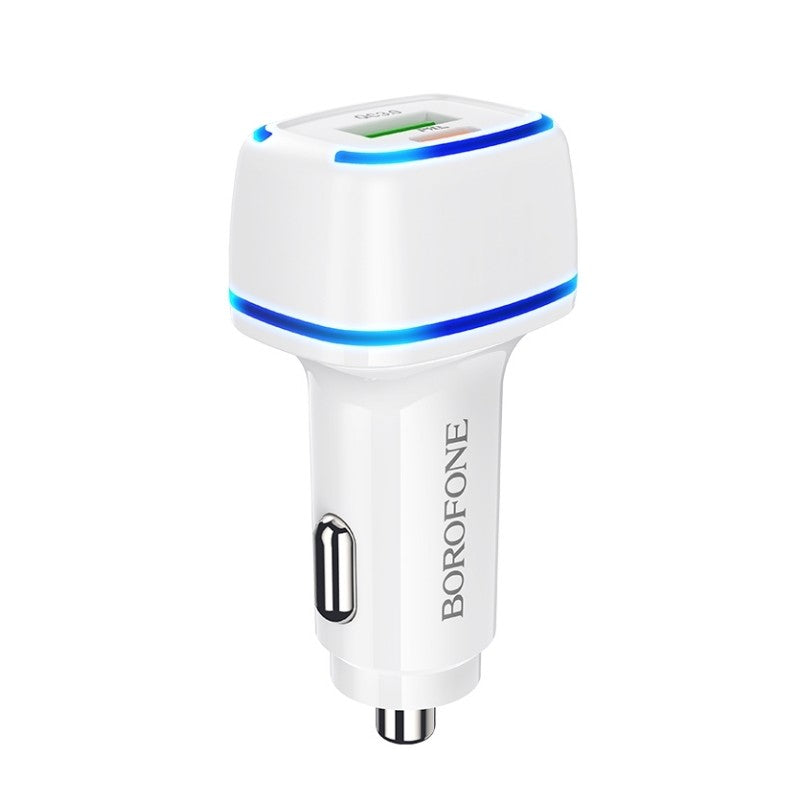 Autolaadija Borofone BZ14A PD20W+QC3.0 (2 sis./valge)
