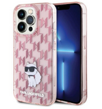Ümbris Karl Lagerfeld Monogram Choupette iPhone 15 Pro Max (roosa)