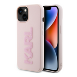 Karl Lagerfeld Ümbris KLHCP15M3DMBKCP 3D Rubber Glitter Logo iPhone 15 Plus / 14 Plus (roosa)