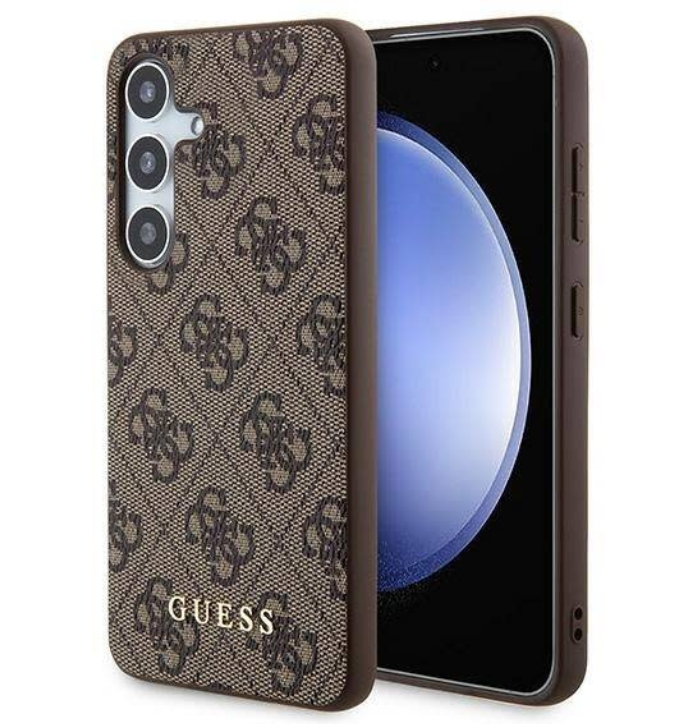 Ümbris Guess Metal Logo MagSafe Samsung Galaxy S24 (pruun)