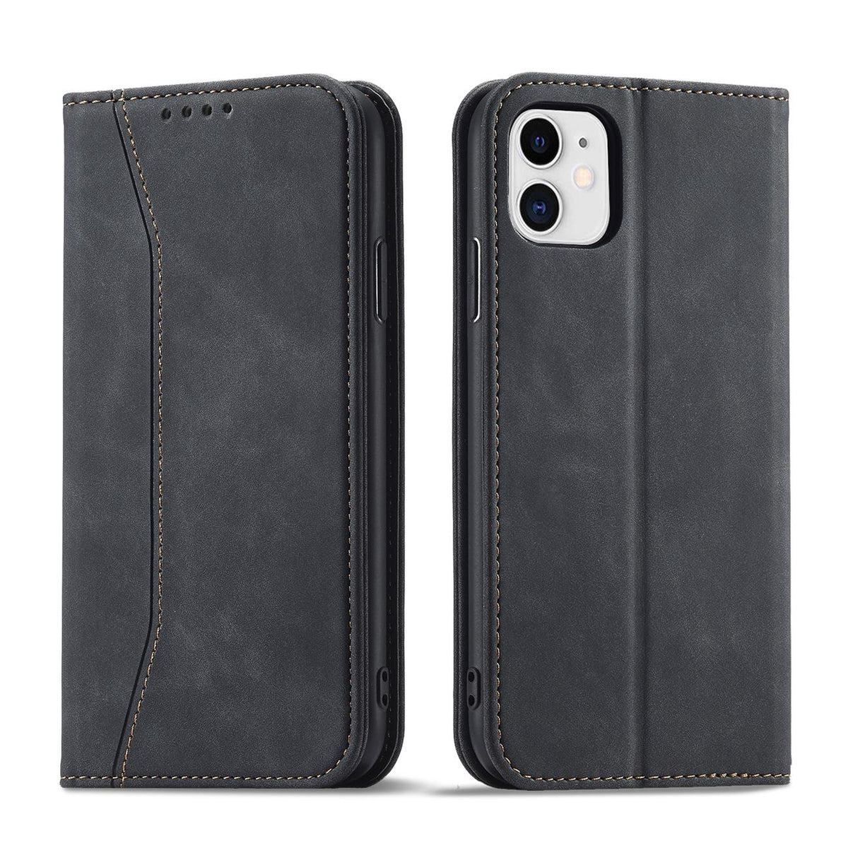 Ümbris kaanega Fancy Pouch iPhone 13 Pro (must)