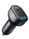 Autolaadija Joyroom JR-CCD04 2xType-C / USB-A 30W (must)