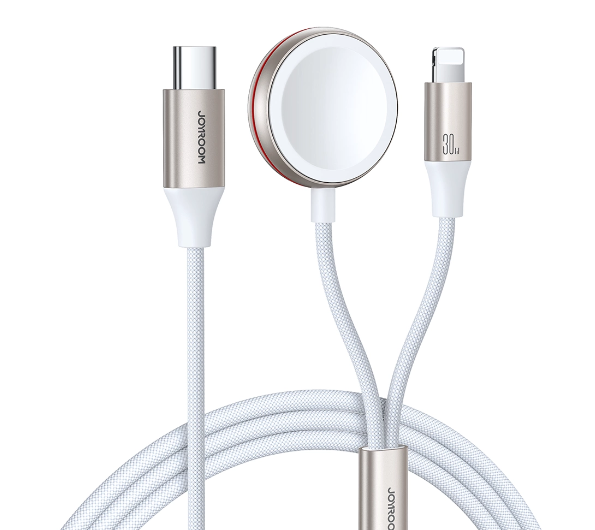 Juhe Joyroom 2in1 USB-A / Lighting+Apple Watch (1.5m / valge)
