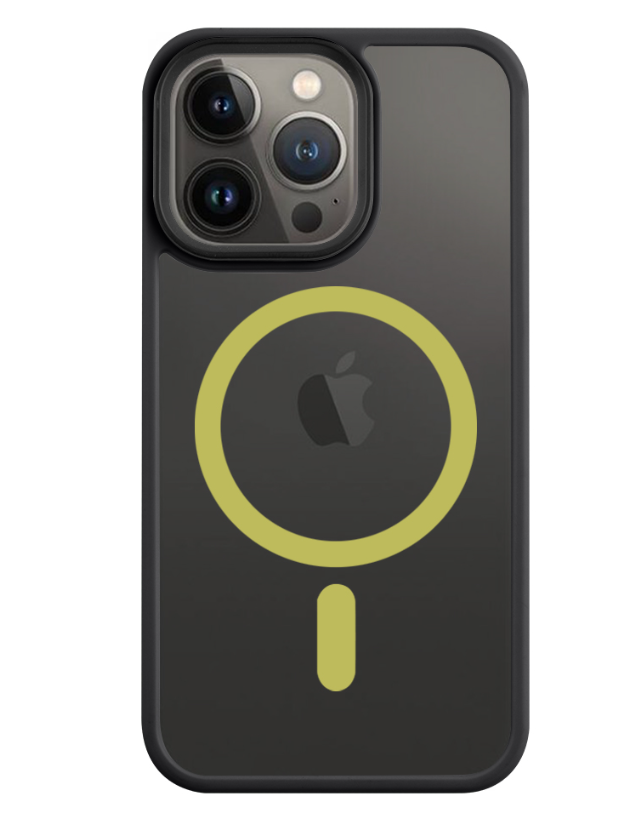 Ümbris Superstealth MagSafe iPhone 13 Pro (must/kollane)