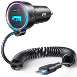 Autolaadija Joyroom JR-CL07 3in1 USB / Type-C 55W + Type-C (1.5m, must)