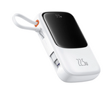 Akupank Baseus Qpow Pro+ 22.5W LCD ekraaniga+Type-C juhe 10000mAh (valge)