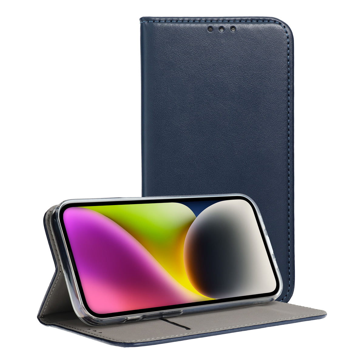 Ümbris kaanega "Smart Magneto" iPhone 16 (tumesinine)
