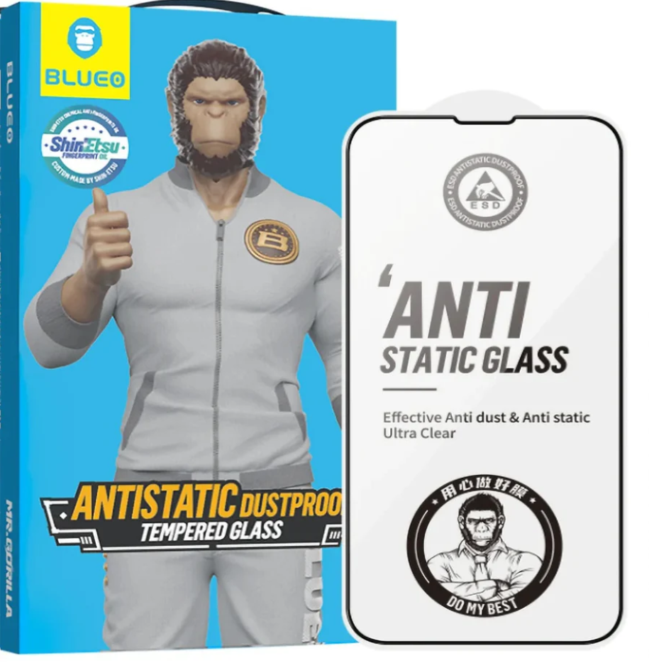 Kaitseklaas "Mr. Monkey Anti-Glare" Full Glue iPhone 15 Pro Max Anti-Static HD (must)