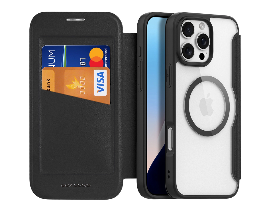 Ümbris kaanega Dux Ducis Skin X Pro iPhone 16 (must)