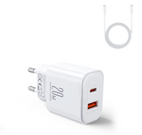 Laadja Joyroom JR-TCF05 USB-C PD20W USB-C + USB-C 1.0m (valge)