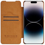 Ümbris Nillkin Qin Pro Leather iPhone 14 (pruun)