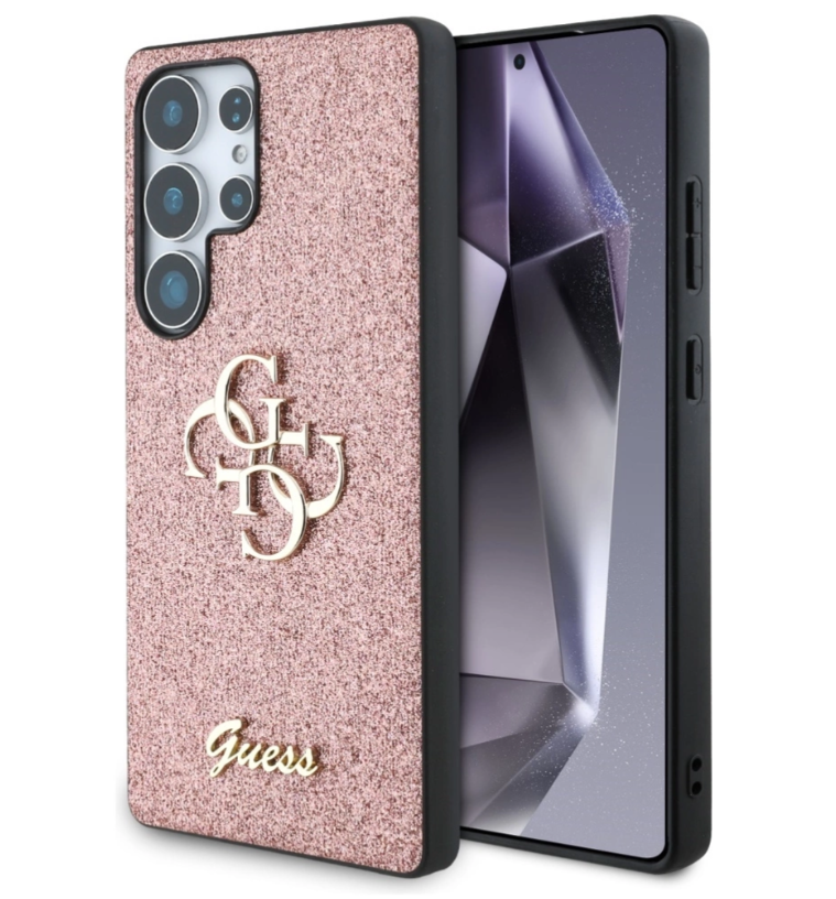 Guess Ümbris GUHCS25LHG4SGP PU Fixed Glitter 4G Metal Logo Case Samsung S25 Ultra (roosa)