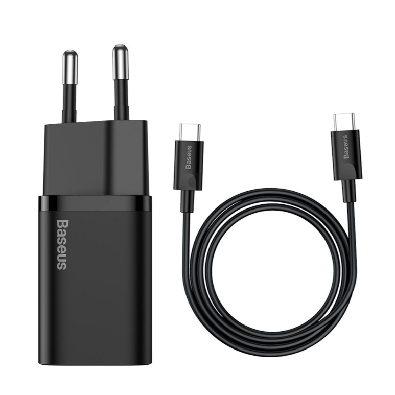 Laadija Baseus Super Si 25W USB-C + USB-C TZCCSUP-L01 (must)