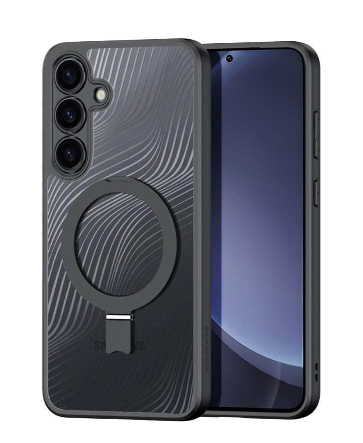 Ümbris Dux Ducis Aimo Mag Ring Stand Samsung S936 S25 Plus (läbipaistev / must) — SkyMobile e-pood
