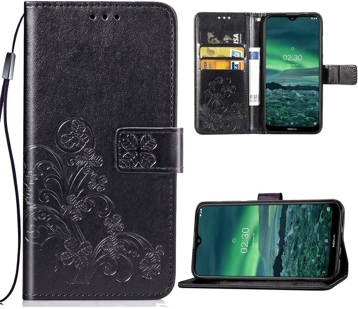 Ümbris kaanega Flower Book Samsung A55 5G (must)