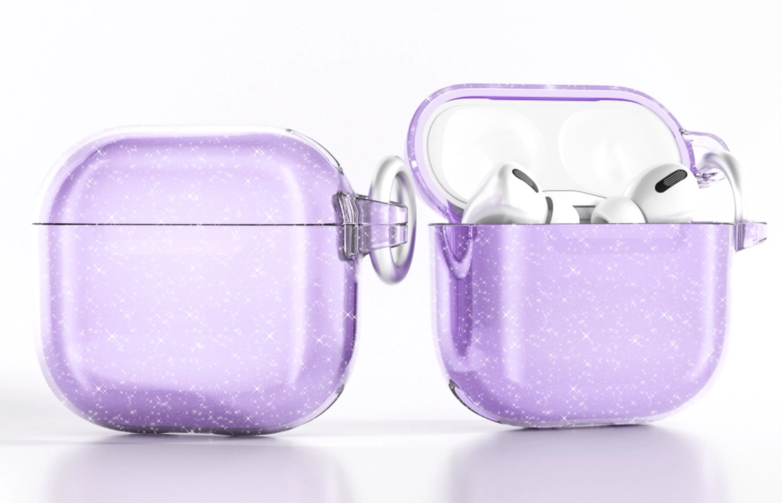 Silikoonümbris Glitter AirPods 4 (lilla)