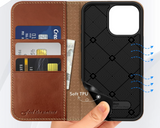 Ümbris kaanega Shieldon iPhone 14 Pro (pruun)