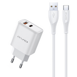 Charger Awei PD81L-EU USB / Type-C + USB to Type-C (valge)