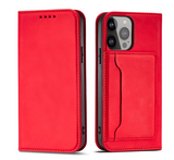 Ümbris kaanega Pouch Card Wallet iPhone 13 Pro Max (punane)