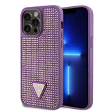 Guess Ümbris GUHCP15XHDGTPU Rhinestones Triangle Metal Logo iPhone 15 Pro Max (roosa)