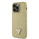 Guess Ümbris GUHCP15XHDGTPD Rhinestones Triangle Metal Logo iPhone 15 Pro Max (kuldne)