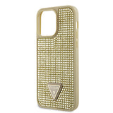 Guess Ümbris GUHCP15XHDGTPD Rhinestones Triangle Metal Logo iPhone 15 Pro Max (kuldne)