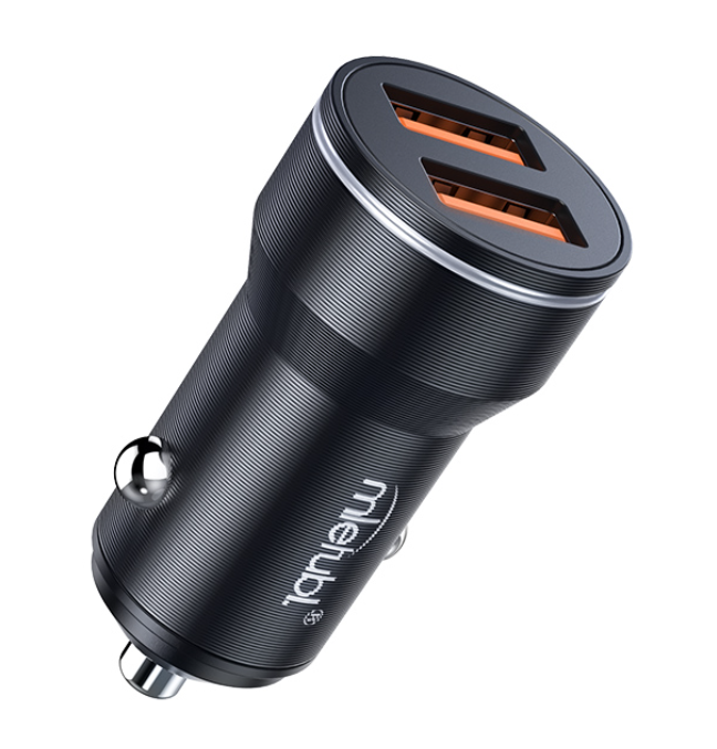 Autolaadija Mletubl MTB-CC07 2xUSB-A 2.4A (must)