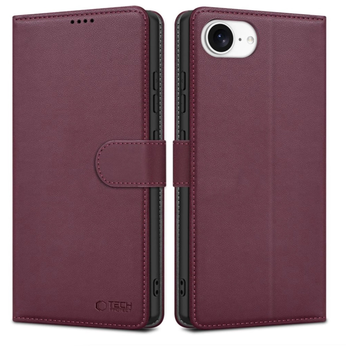 Ümbris Tech-Protect Wallet iPhone 16e (viinamari)