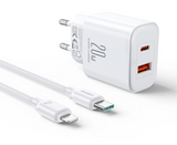 Laadja Joyroom JR-TCF05 USB-C PD20W USB-C + Lightning 1.0m (valge)