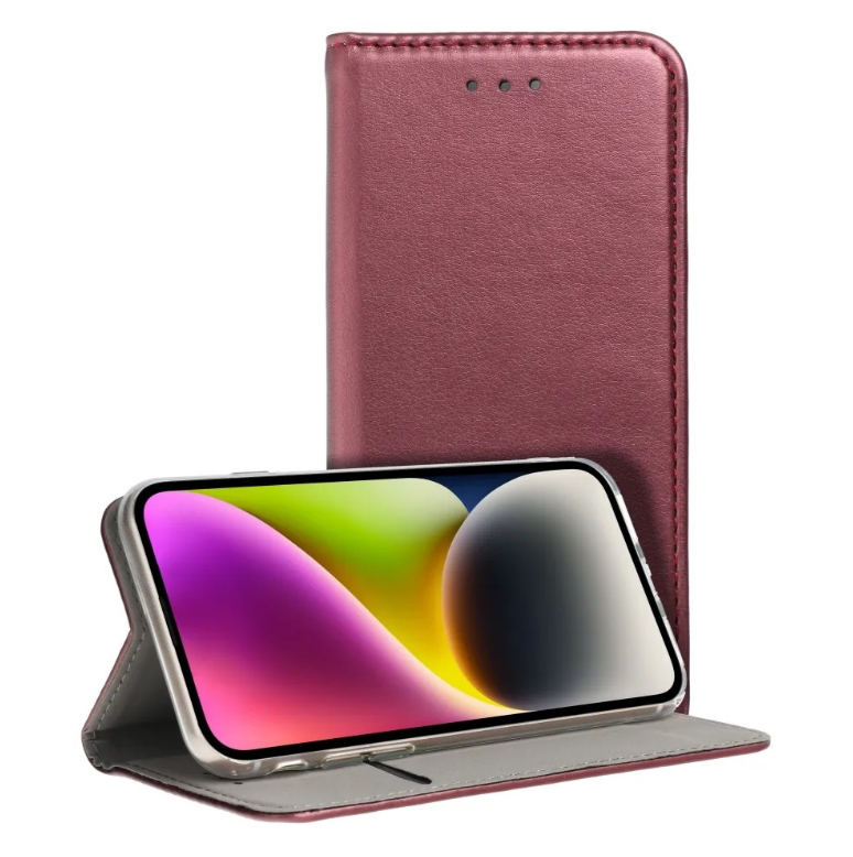 Ümbris kaanega Smart Magnetic Xiaomi Redmi Note 12S (viinamari)