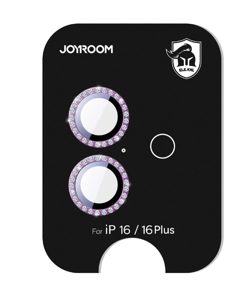 Kaitseklaas Joyroom JR-MFY0275 Rhinestones tagakaamerale iPhone 16/ 16 Plus (roosa)