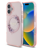 Ümbris Guess GUHMP16SHFWFCP MagSafe Flowers iPhone 16 (roosa)