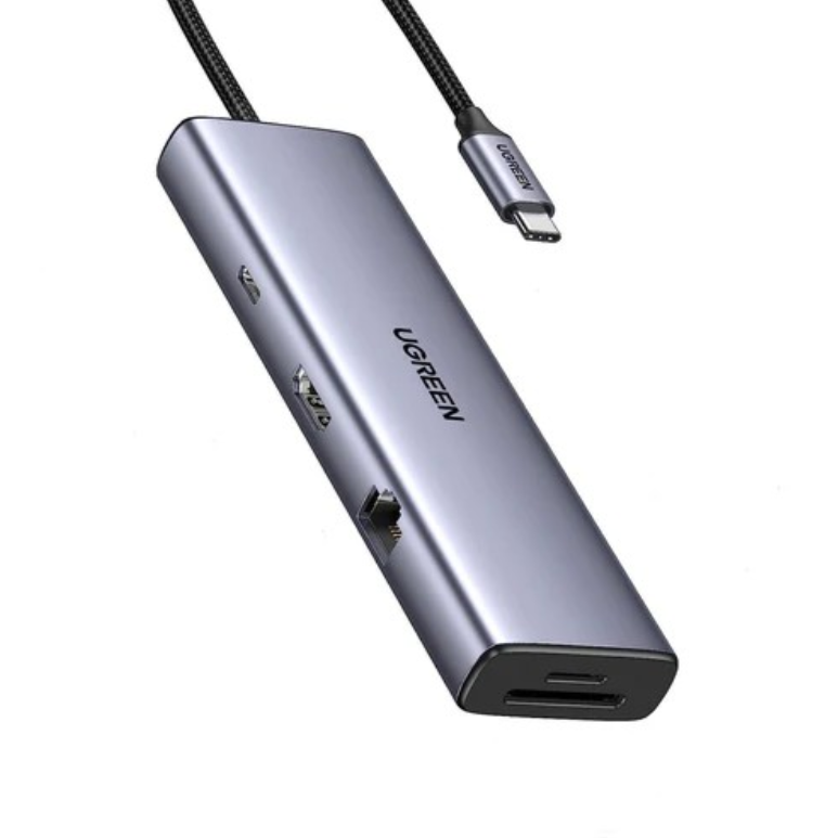 Adapter Ugreen CM498 USB-C to 2xUSB-A + USB-C + HDMI + SD / TF + PD