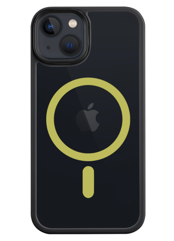 Ümbris Superstealth MagSafe iPhone 13/ iPhone 14 (must/kollane)
