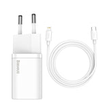 Laadija Baseus Super Si 20W USB-C+USB-C to Lightning TZCCSUP-B02 (valge)