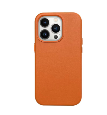 Ümbris Mag Leather Apple iPhone 16 (oranž)