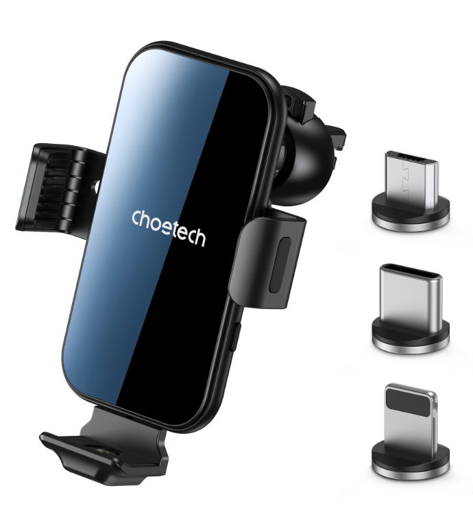 Telefoni autohoidik laadijaga Choetech T201-F 15W ventilatsiooni (must) — SkyMobile e-pood