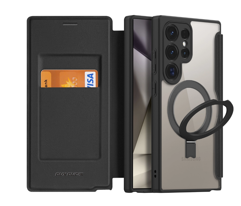 Ümbris kaanega Dux Ducis Skin X Pro Ring Samsung S24 Ultra (must)